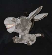 Peluche doudou âne SHREK DREAMWORKS BIG HEADS gris brun blanc 18/30 cm TTBE 