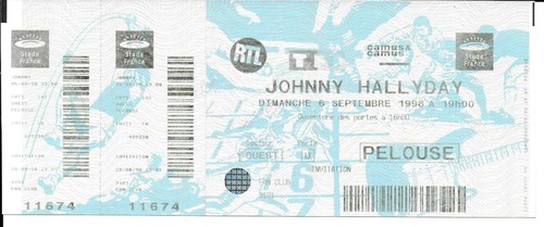 Johnny hallyday billet - hallyday,