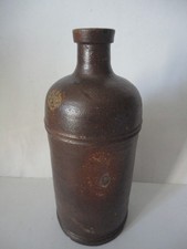 Bouteille d'encre supérieure ancienne en grès avec poinçon