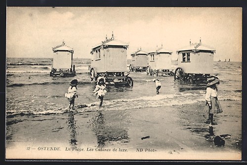 Cpa ostende plage les - ostende,,