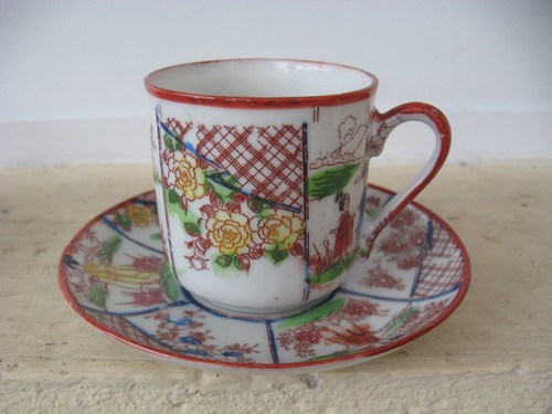 Tasse the vert porcelaine - tasse,