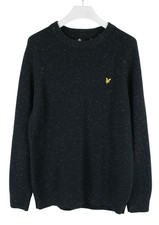 Lyle & Scott Pull Homme 2XL Manches Longues Pull Bleu Ras Cou Tricot Épais