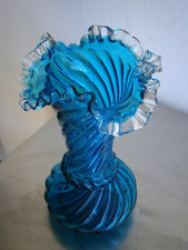 Vase 1900 Bleu Spirale Verre