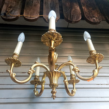 Ancien lustre bronze doré de