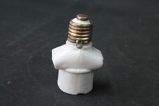 Vieux Porcelaine Douille de Lampe Avec Prise Old Style Vintage Art Déco Version