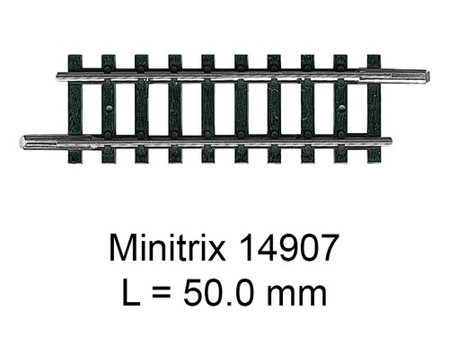 Trix rail droit minitrix - trix, 50.0