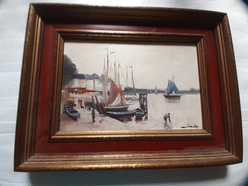 Tableau marine huile - marine, bois