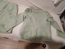 ensemble tailleur jupe laine HELENA SOREL 38 Vert d'eau très classe 