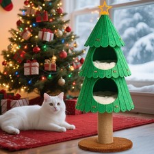 Arbre à chat de Noël, tour, centre d'activités, jeu avec griffoir et 2