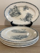 PEXONNE FENAL Frères, modèle CAMPAGNE 4x ASSIETTE PLATE + 1 plat ovale 