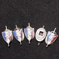 11.21) Lot de 5 insignes de la LFC époque guerre 1939 1945 french medal ww2