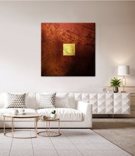 Or 24K Toile Noir Rouge Tableau Mural Environ Commode Buffet Armoire Moderne