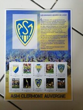 Collector 10 timbres : As CLERMONT Rugby- Pour affranchissement 12,90 euros