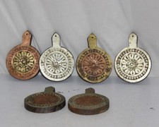 6Pc en Bois Artisanal Laiton