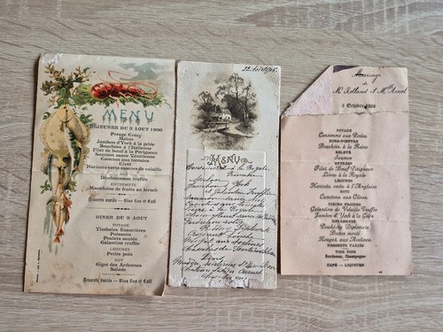 Menus anciens - menus, (1900