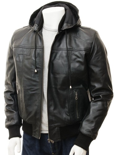 Veste vintage cuir noir - vintage,