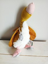 Moulin Roty Doudou oie le voyage d'Olga moutarde écru rose