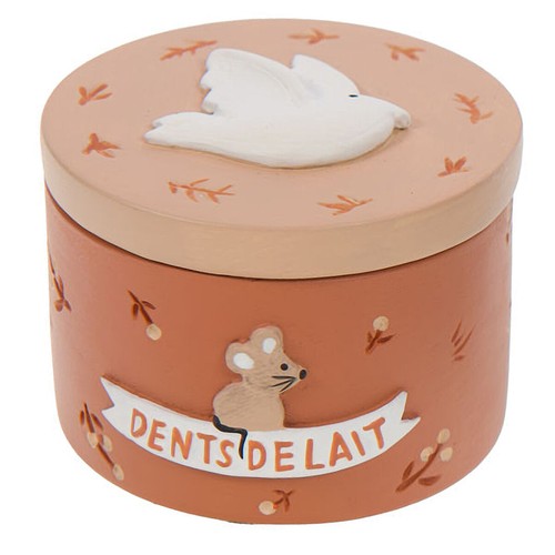 Boite dents lait ocre en - à,