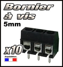 966N/10# Bornier à vis noir 3