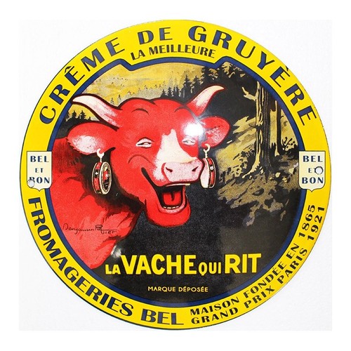 Plaque émaillée crême de - ,