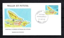 Wallis et Futuna  enveloppe 1er jour   centrale hydroelectrique   1989