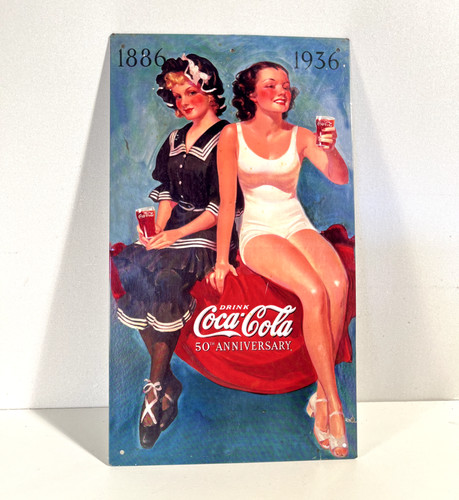 Coca cola affiche tôle 1936 - affiche,