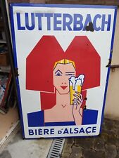 Très rare Plaque Émaillée Ancienne LUTTERBACH 1,5m*1m Bière d'Alsace 1959