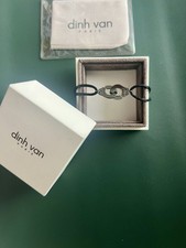 Bracelet Dinh Van Menottes R12 Noires Titane Carbone  - Collier Argent Or Cœur