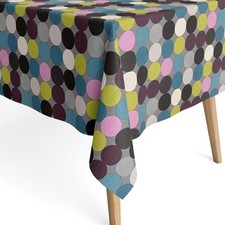 Nappe Jacquard En Coton Enduit HOPPER GRIS À Pois Multicolores