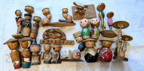 Lot mini poupées kokeshi - de,