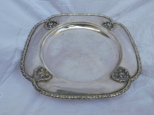 Plat ancien metal argente - ancien,
