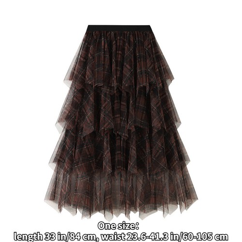 Women plaid tulle skirt mesh - women,