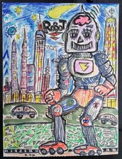 Tableau robot vintage Automate