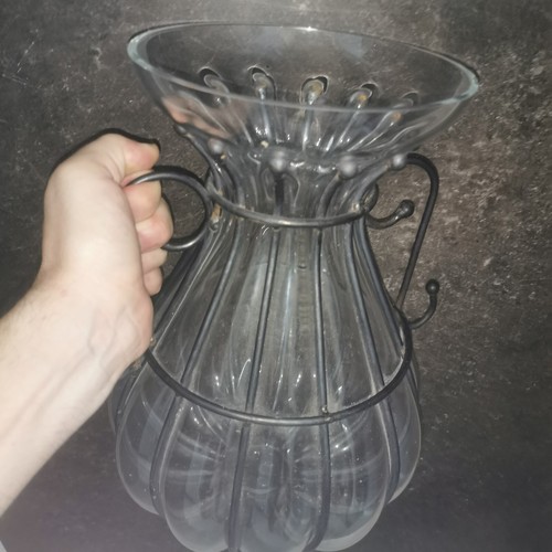 Vase verre fer - en, forgé