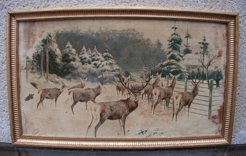 Paysage aux cerf sous - , la