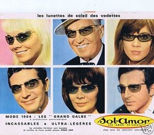 Publicité Advertising 066 1965 Sol-Amor les lunettes de soleil des vedettes