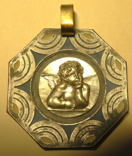 Medaille berceau émaillée - berceau,
