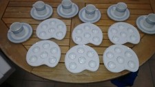 6 snails plates + 6 coffee cup set  Apilco Very good condition