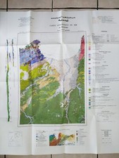 Ancienne carte géologique du Rif Al Hoceima Maroc - 1984