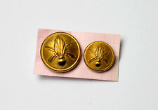2 BOUTON UNIFORME ANCIEN MILITAIRE - ARME FUSIL CROISE + FLAMME TORCHE - 16,21mm