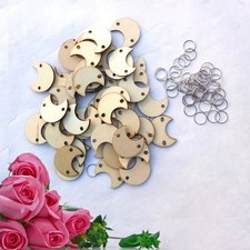  100pcs lune morceau de bois