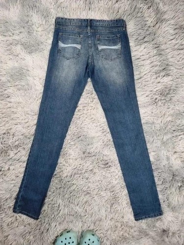 Jeans y2k brodé bleu coupe