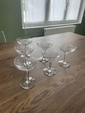 6 anciennes coupe à champagne en cristal  de Saint Louis modèle Motta art déco