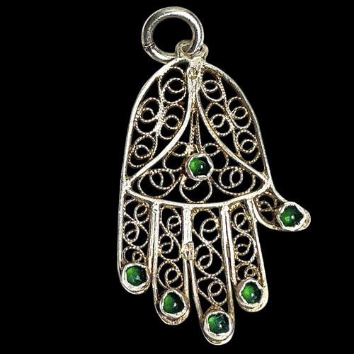 Pendentif main fatma argent - main, de