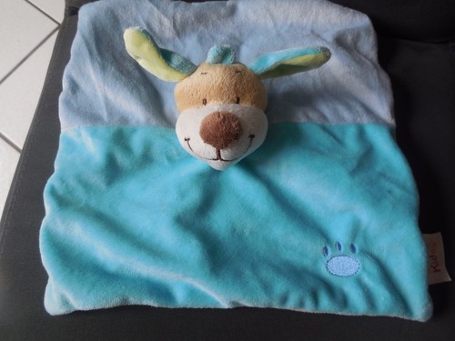 Doudou plat chien bleu - doudou,