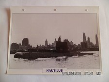 CARTE FICHE NAVIRES DE GUERRE NAUTILUS 1954 SOUS MARIN NUCLEAIRE D'ATTAQUE