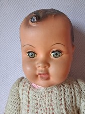 Poupée bébé-baigneur de 1950 articulé yeux dormeurs 70cm vintage.