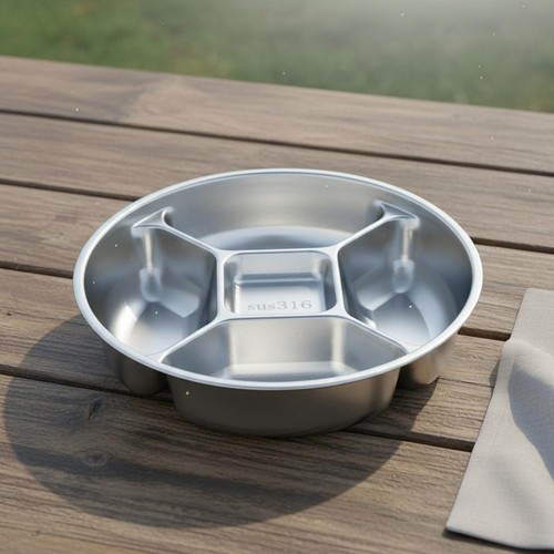 Assiette cantine acier - de,