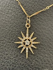 ancien Collier Flocon Étoile Des Neiges Pendentif plaqué or/7044V2