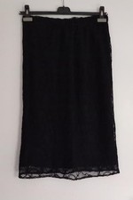 Jupe droite longue dentelle noire T38/40 doublée "Vintage faite main sur mesure"